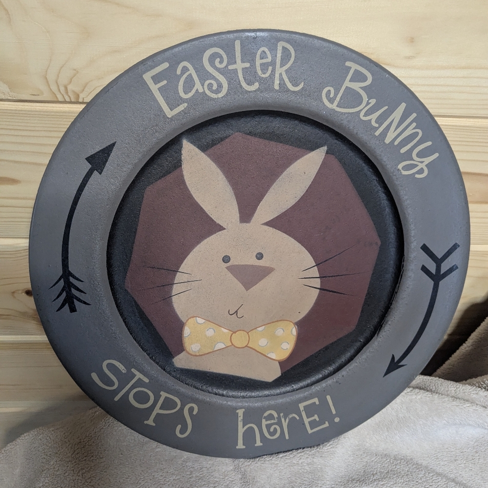 Handcrafted Spring Holiday Easter Bunny Decor, Signed Artist Michelle Kildow